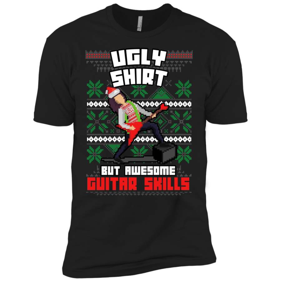 Ugly Christmas Guitar Skills Mens – Tshirt – Small to 5XL