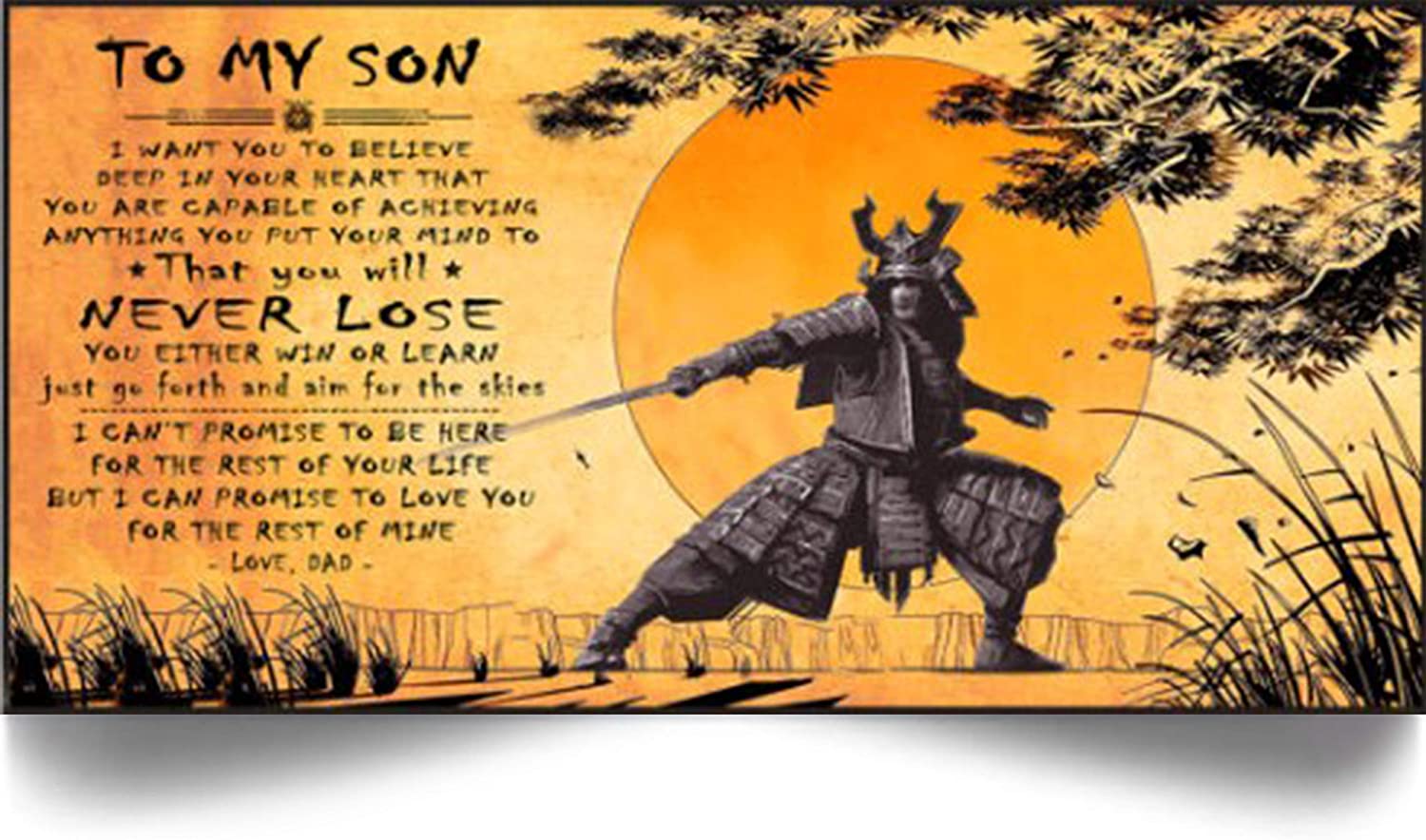 Samurai Poster-to My Son-That You’ll Never Lose-Dad to Son-Home Decoration Poster, Wall Poster, Home and Room Decoration, Gifts for Son