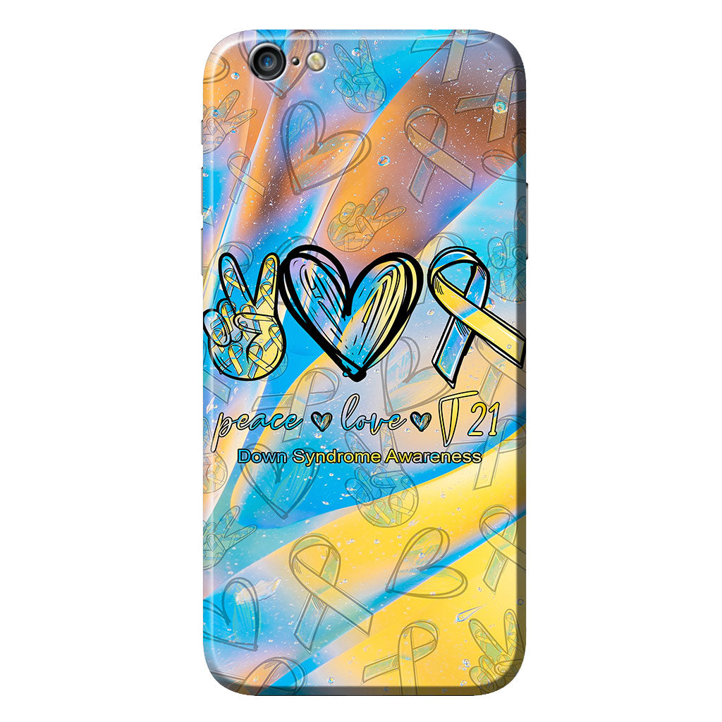 Peace Love T21 – Down Syndrome Awareness Personalized Phone Case