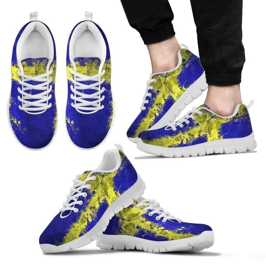 WHITE SWEDEN FLAG MEN SNEAKERS