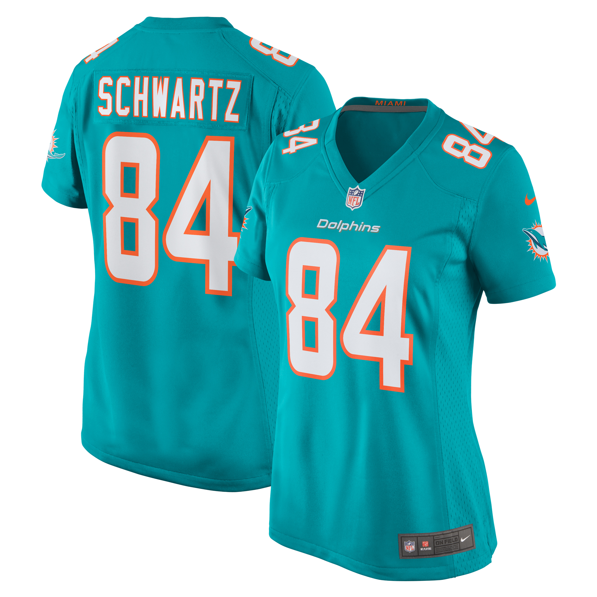 Anthony Schwartz Miami Dolphins Women's Team Game Jersey – Aqua