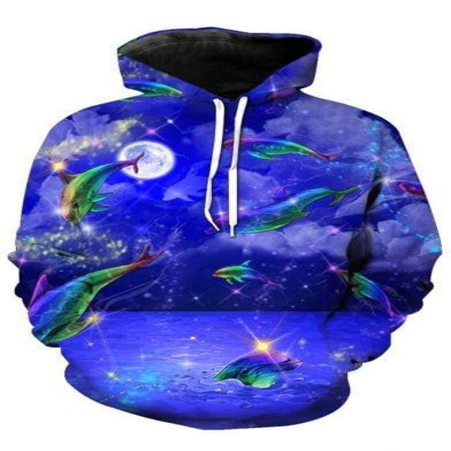 Amazing Dolphin Magic Purple Hoodie 3D All over print