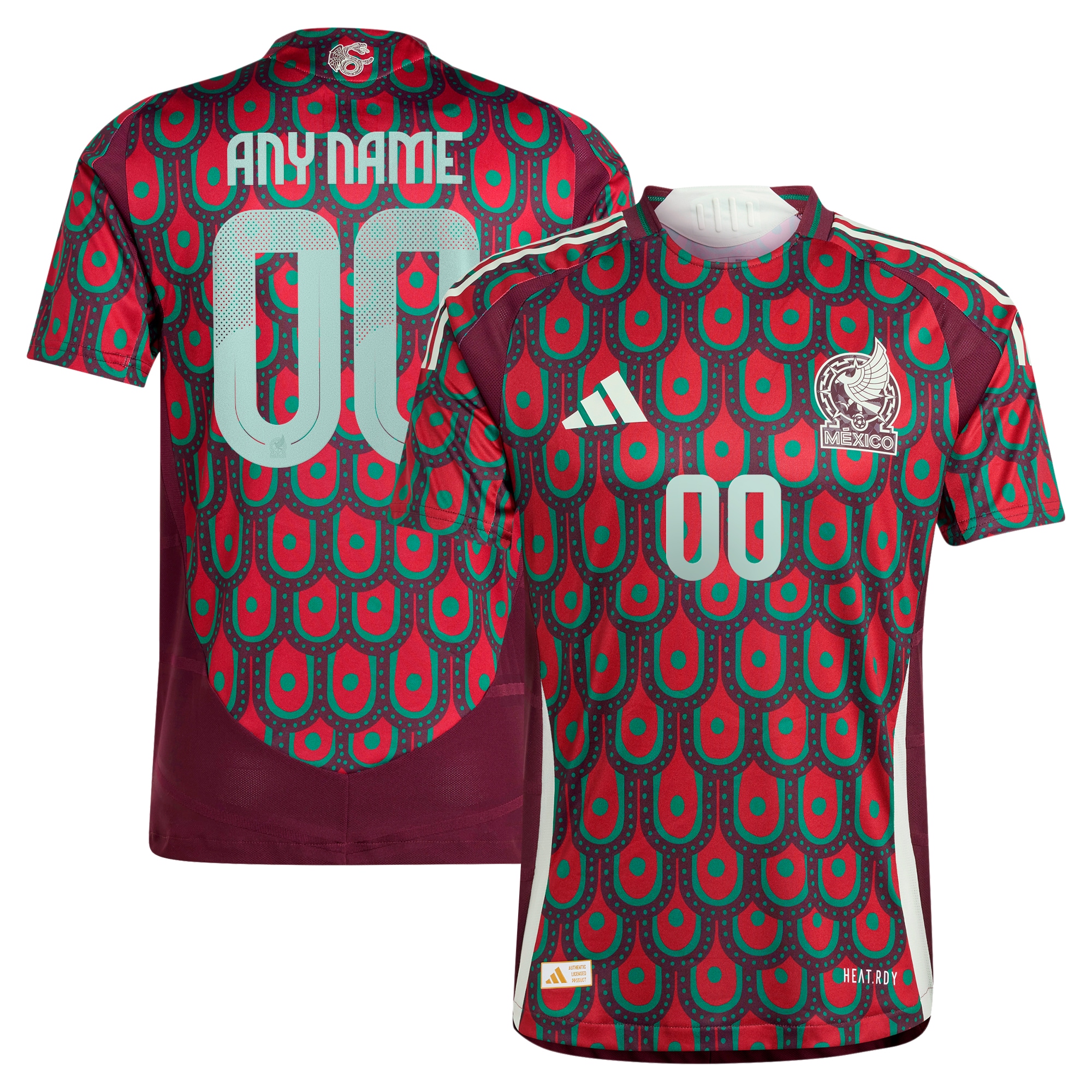 Mexico National Team 2024 Home Authentic Custom Jersey – Burgundy