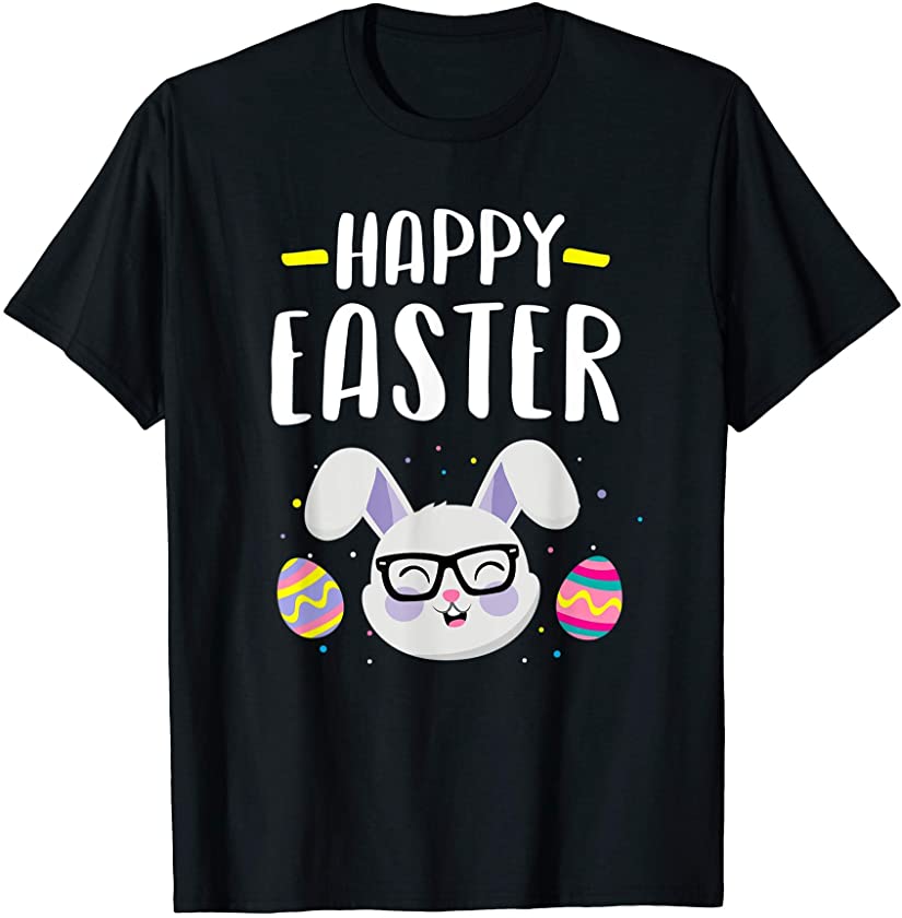 Cute Happy Easter Kids Shirt Bunny Rabbit Egg Hunting T-Shirt