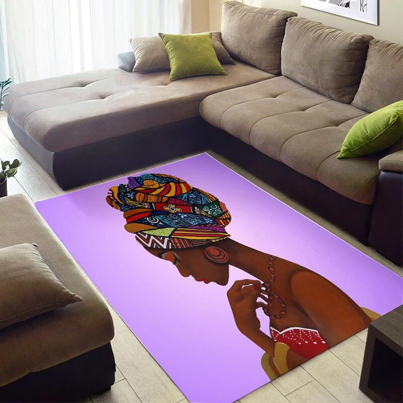 Modern African Style Rugs Beautiful Afrocentric African Lady African Large Rug African Inspired Home Decor WBG4091