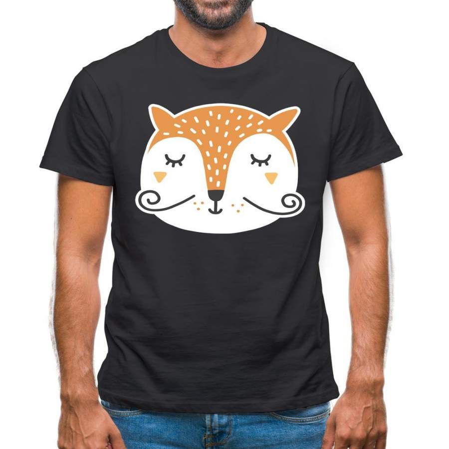 Smiley Face Mr Fox Mens T-Shirt