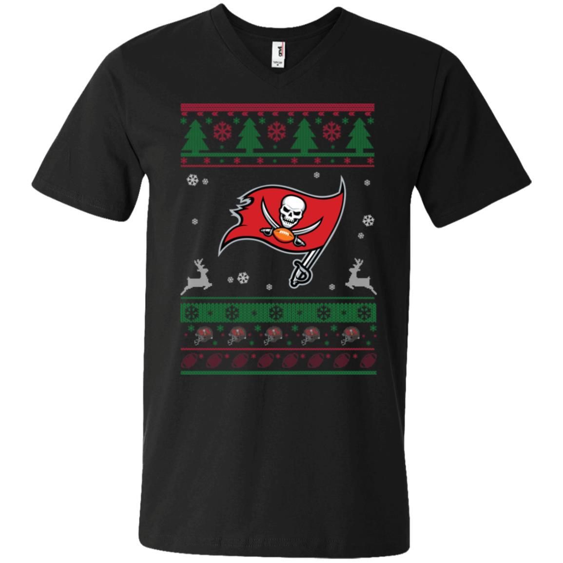 Tampa Bay Buccaneers Logo Football Teams Ugly Christmas Sweater Men V-Neck T-Shirt