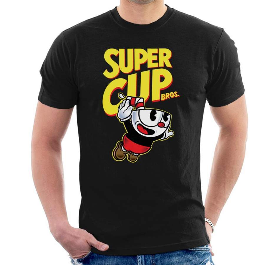 Super Cup Bros Super Mario Cuphead Men’s T-Shirt