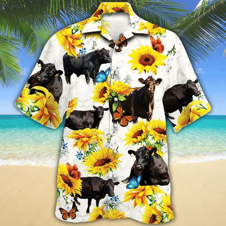 Cow 9 Print Short Sleeve Hawaii Casual Shirt Ha106342