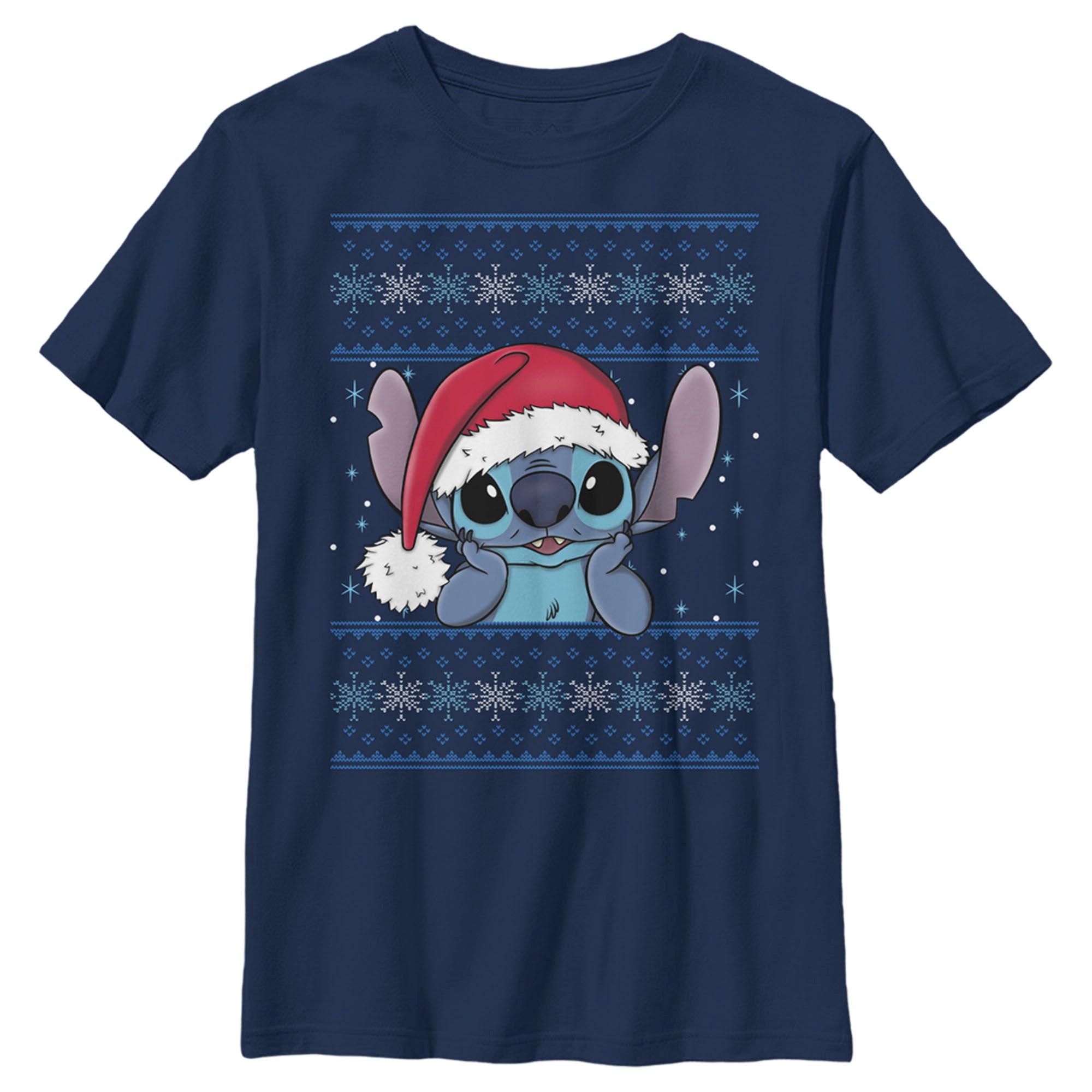 Boy’S Lilo & Stitch Santa Hat Ugly Sweater T-Shirt