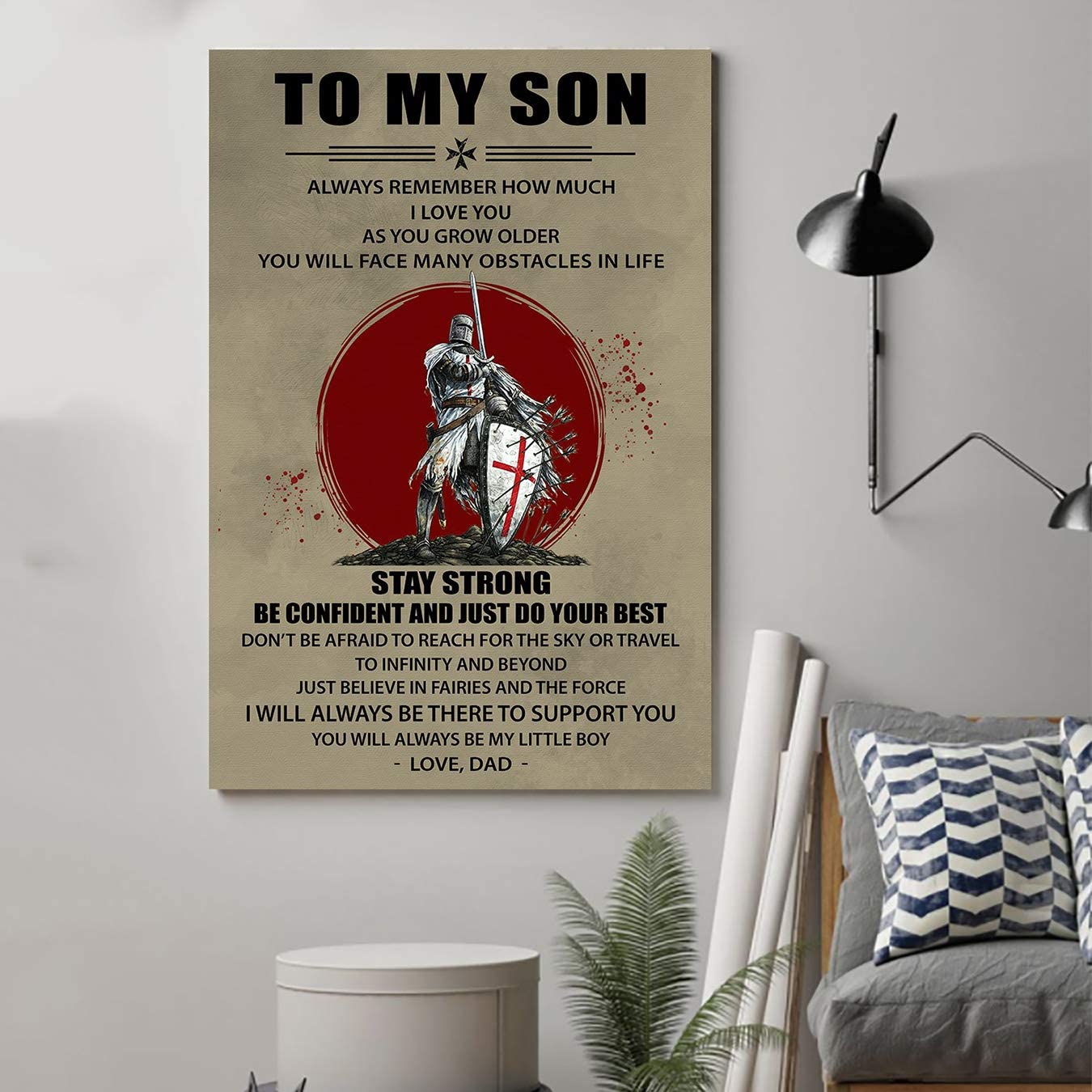 Family Poster-A Knight Templar Poster – Dad to Son – I Love You