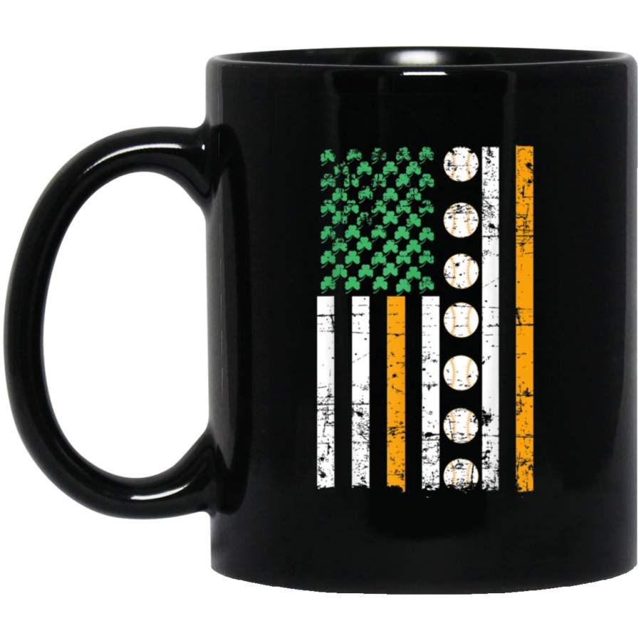 American Flag Baseball St Patricks Day Mug Vintage Irish