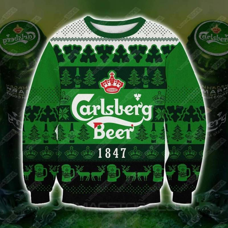 Carlsberg beer 3D Print Ugly Christmas Sweatshirt