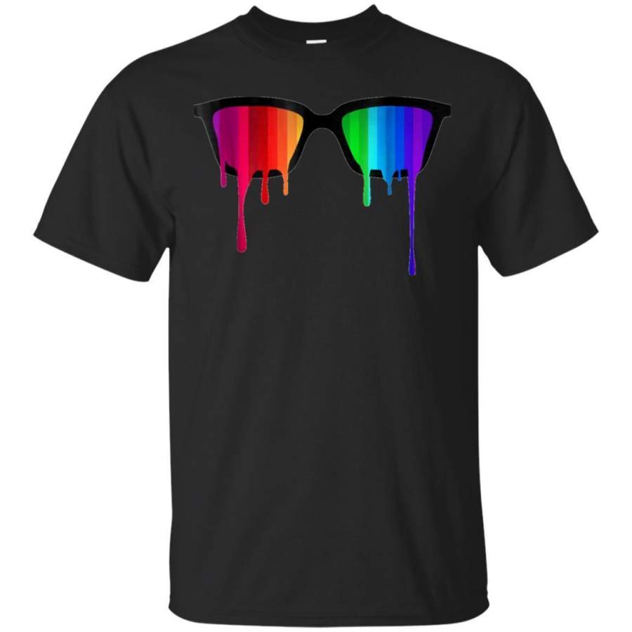 AGR Love Wins Rainbow  Spectrum Hipster Nerd Glasses Tshirt Jaq T-shirt