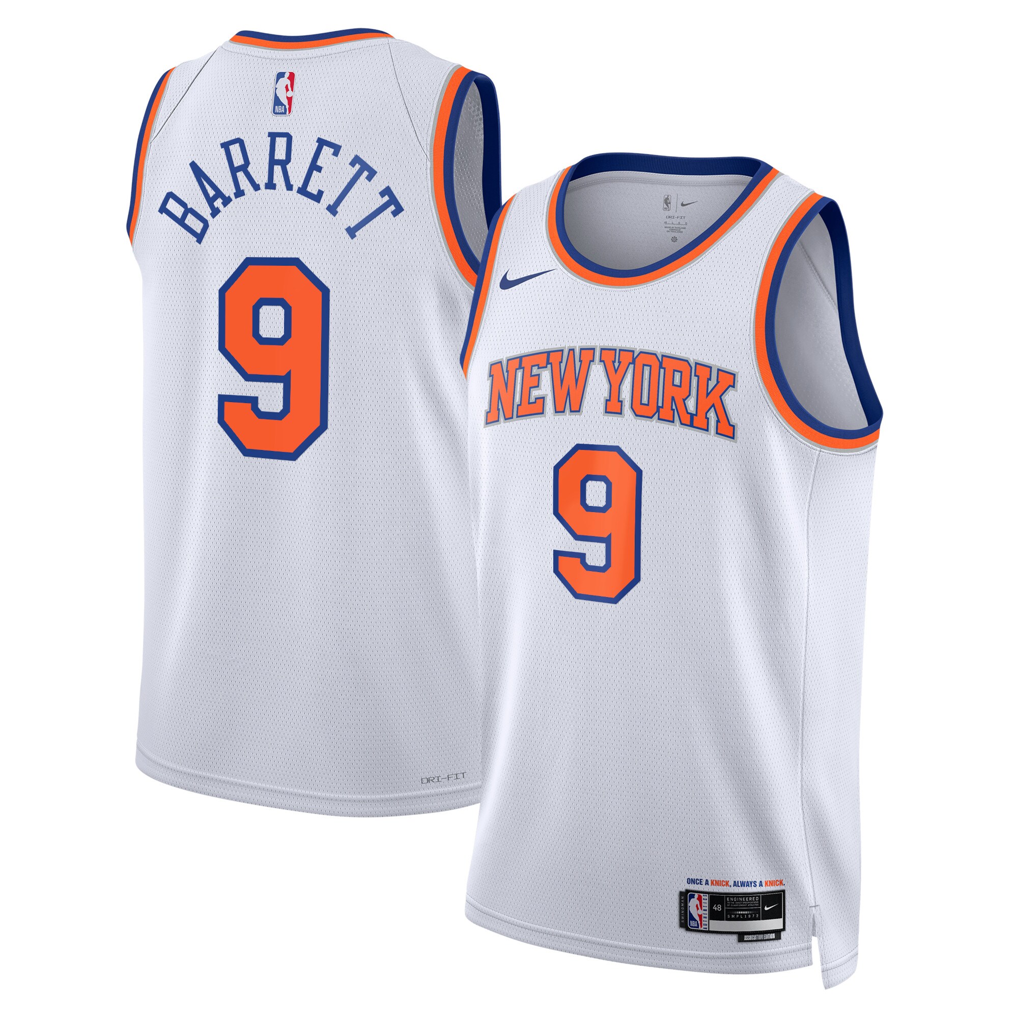 New York Knicks Association Edition Swingman Jersey – White – RJ Barrett – Unisex