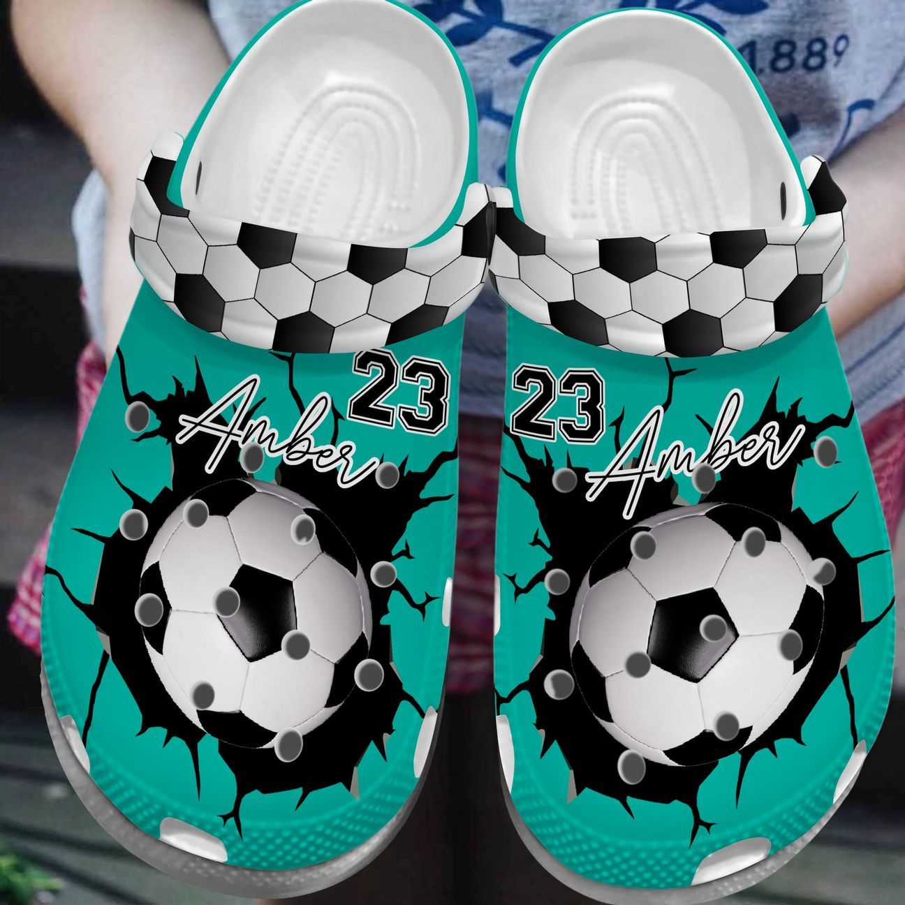 Soccer Personalize Clog, Custom Name, Text, Fashion Style For Women, Men, Kid, Print 3D Soccer Cracks