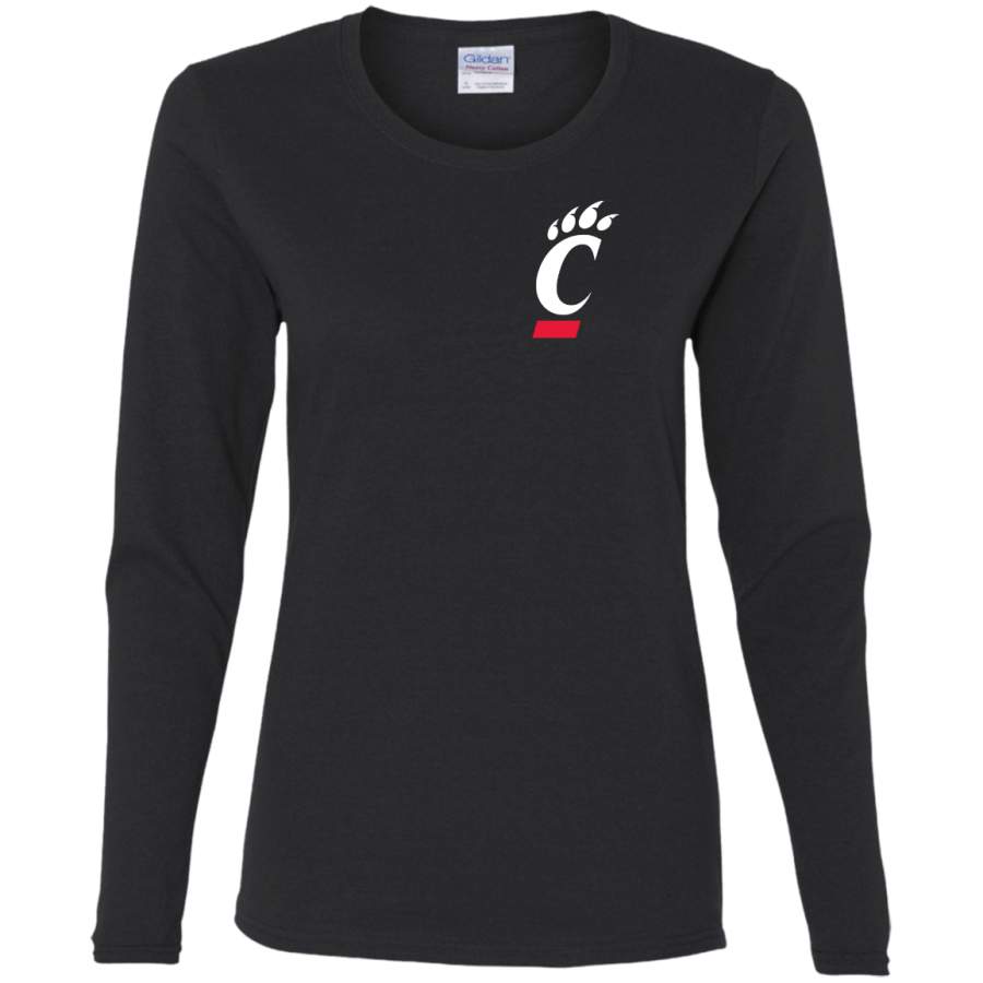 AGR Cincinnati Bearcats Logo Ladies’ Cotton LS T-Shirt