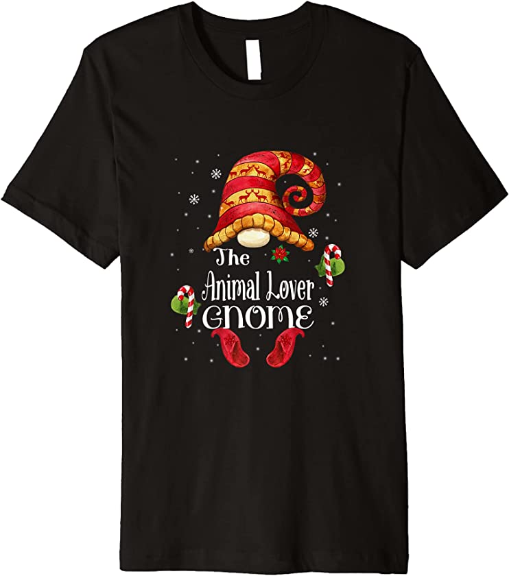 Animal Lover Gnome Matching Family Funny Christmas Gnome Pjs Premium T-Shirt