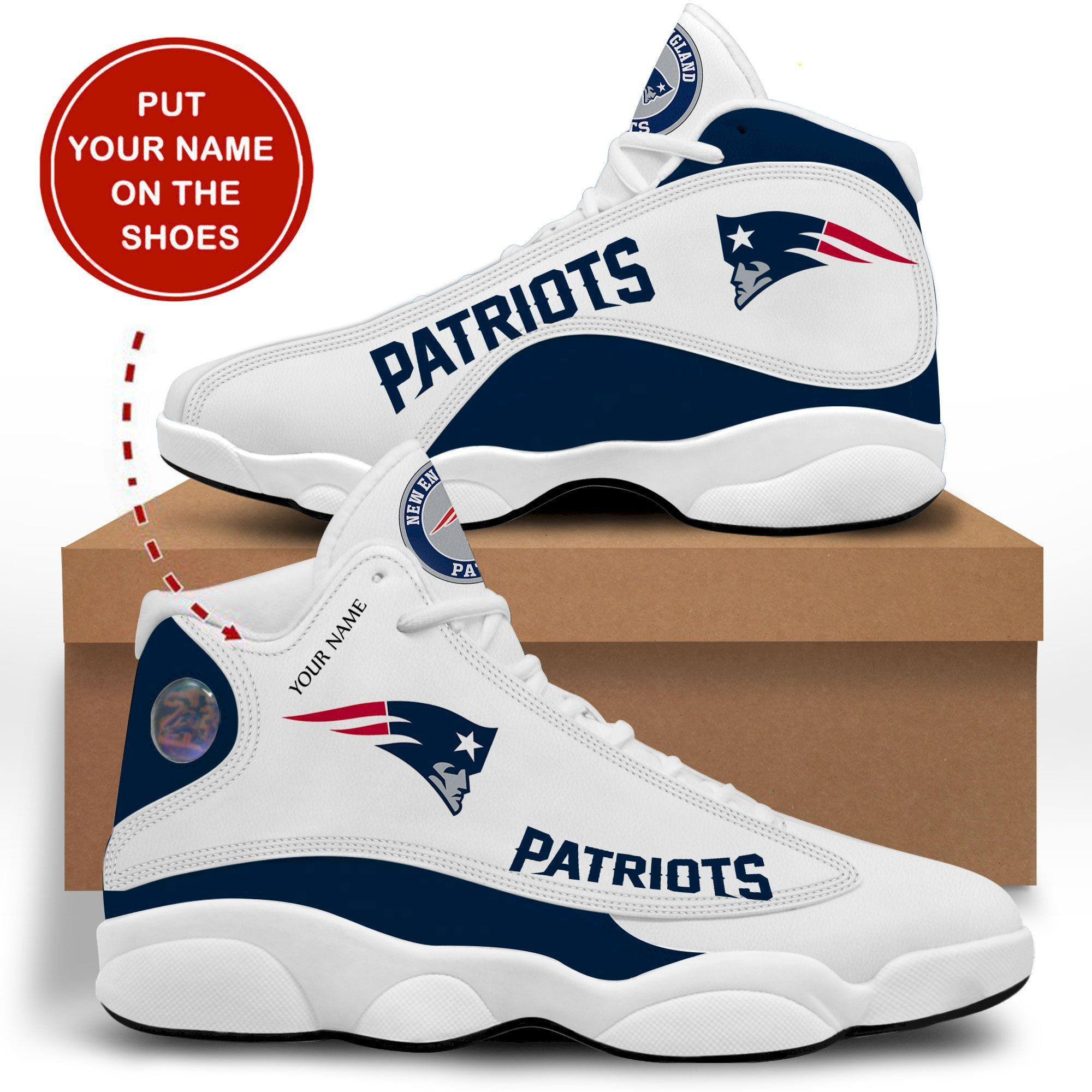 New England Patriots Personalized Air Jordan 13 Sneakers Sport Shoes For Fans