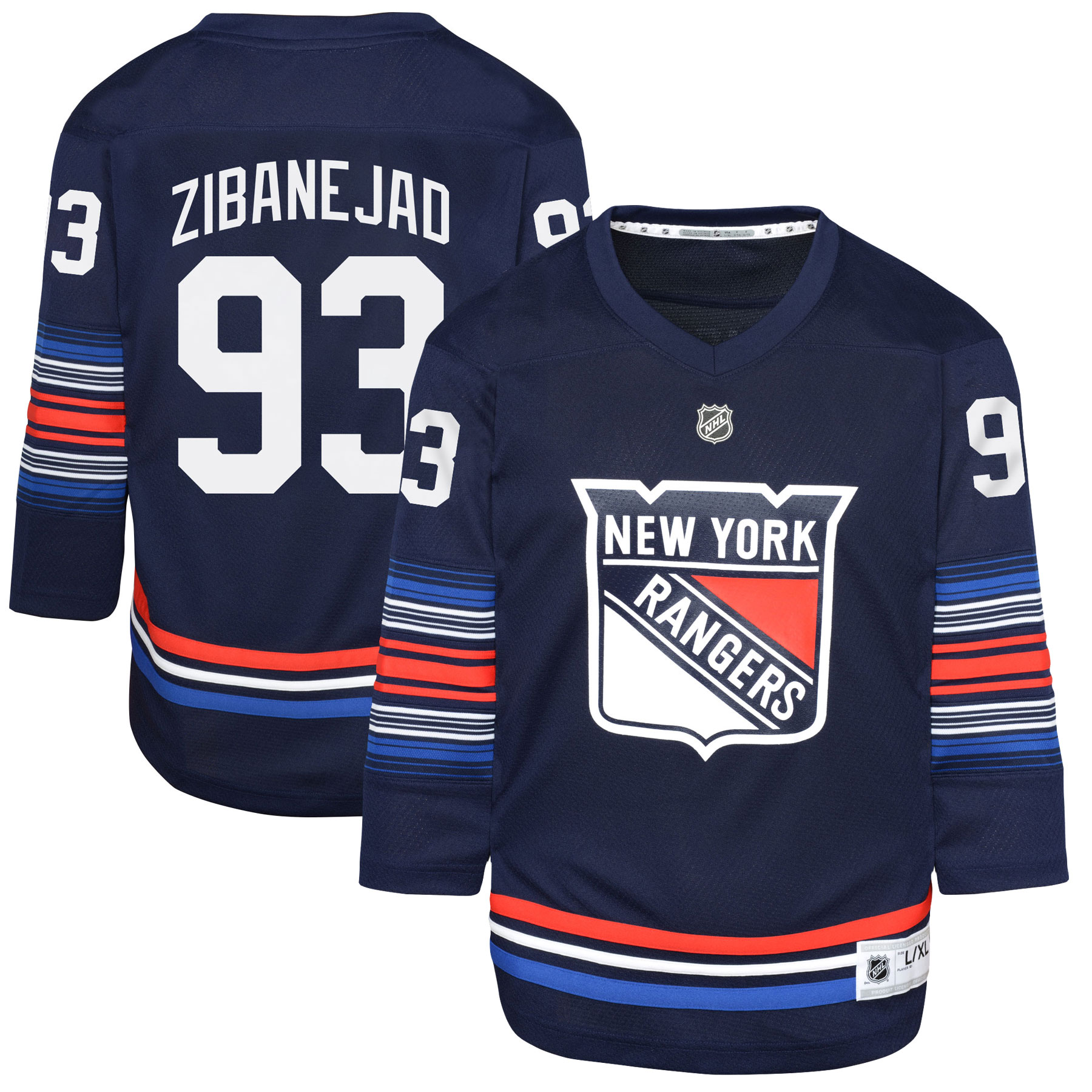 Mika Zibanejad New York Rangers Youth Alternate Replica Player Jersey – Navy