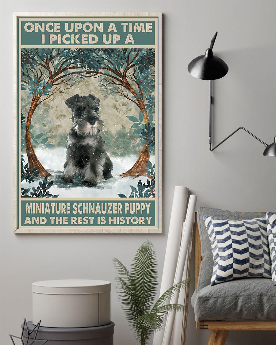 Schnauzer Puppy Once Upon A Time Portrait Poster & Canvas Gift For Dog Lover Friend Family Birthday Home Decor Wall Art Visual Art