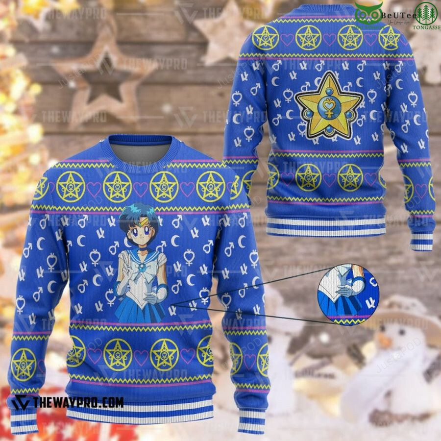 Sailor Moon Mercury Imitation Knitted Ugly Sweater