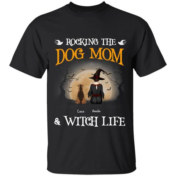 Rocking The Dog Mom And Witch Life Halloween Personalized T-Shirt Ts-Gh182