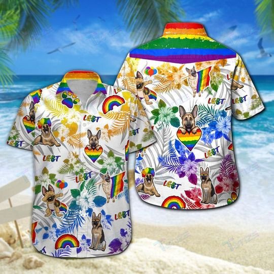 German Shepherd Lgbt All Over Printed Hawaii Shirt Size S Ha94410