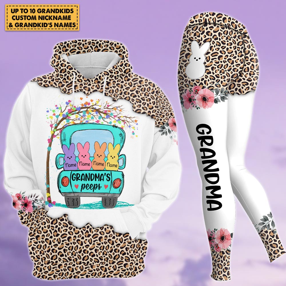 Grandma’S Peeps Truck Leopard Pattern Personalized All Over Print, 3D Hoodie, Tanktop And Legging Set For Grandma Do99 Hn98