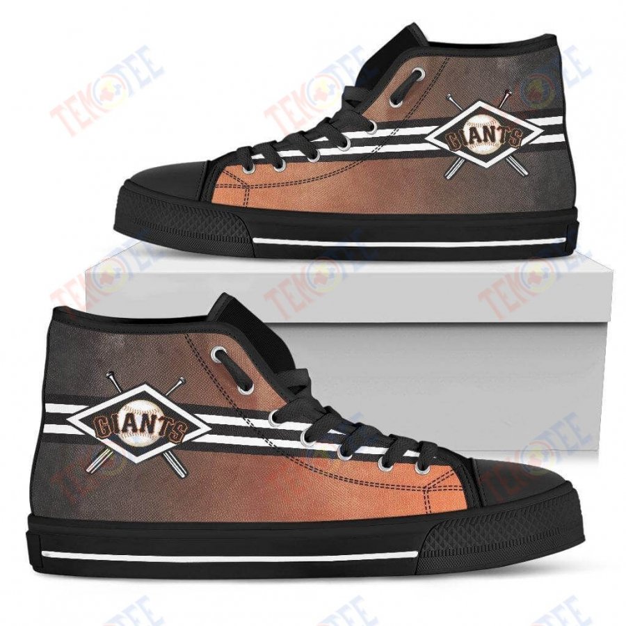 Mens Womens San Francisco Giants High Top Shoes Double Stick Check Shoes TMT975