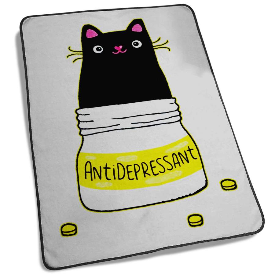 Cute Cat Kitten Antidepressant Fleece Blanket