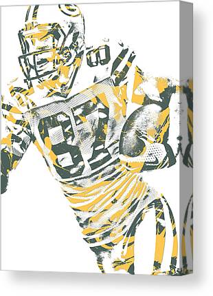 Jordy Nelson Green Bay Packers Pixel Art 12 Joe Hamilton Canvas Print