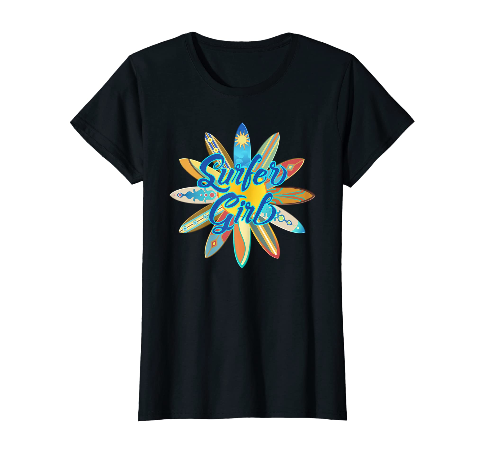 Surfer Girl Surfboard Summer Beach T-Shirt