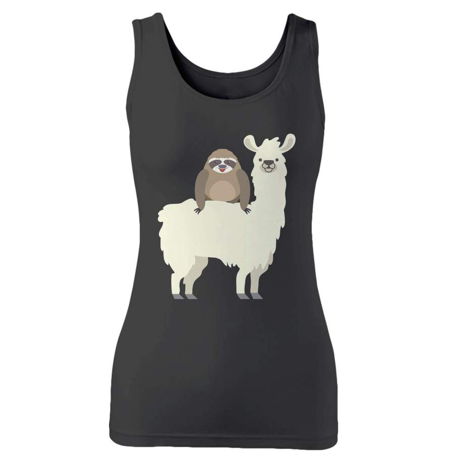 Sloth Riding Llama Woman’s Tank Top