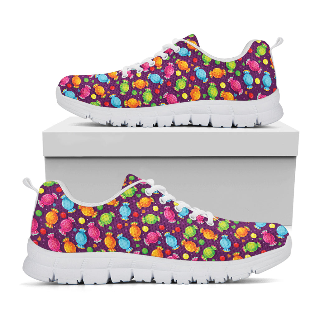 Sweet Candy Pattern Print White Sneakers