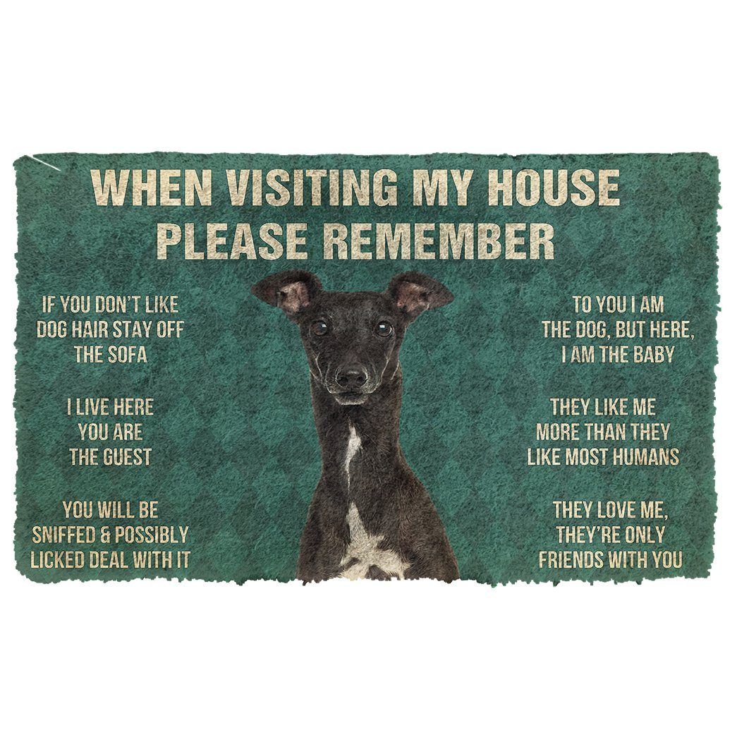 Gearhumans 3D Please Remember Italian Greyhound House Rules Custom Doormat