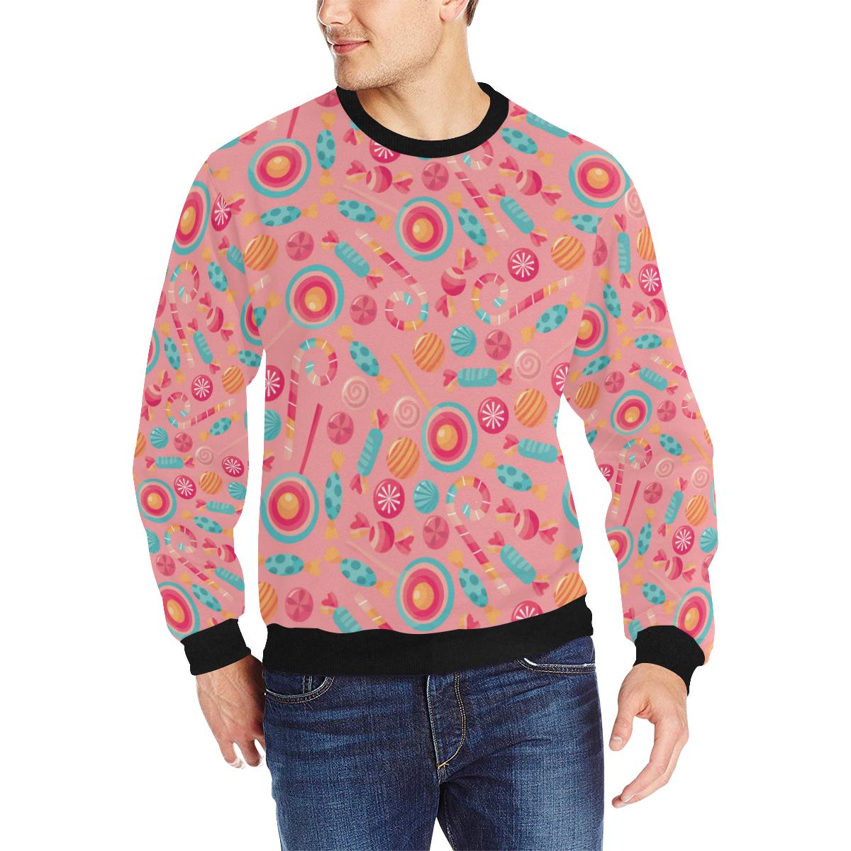 Colorful candy pattern Men’s Crew Neck Sweatshirt