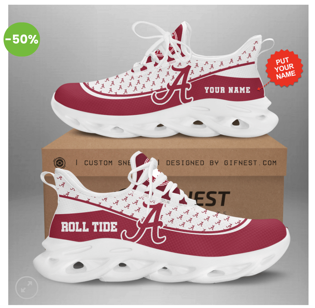 Alabama Crimson Tide Football Custom Name Ow Shoes – V2