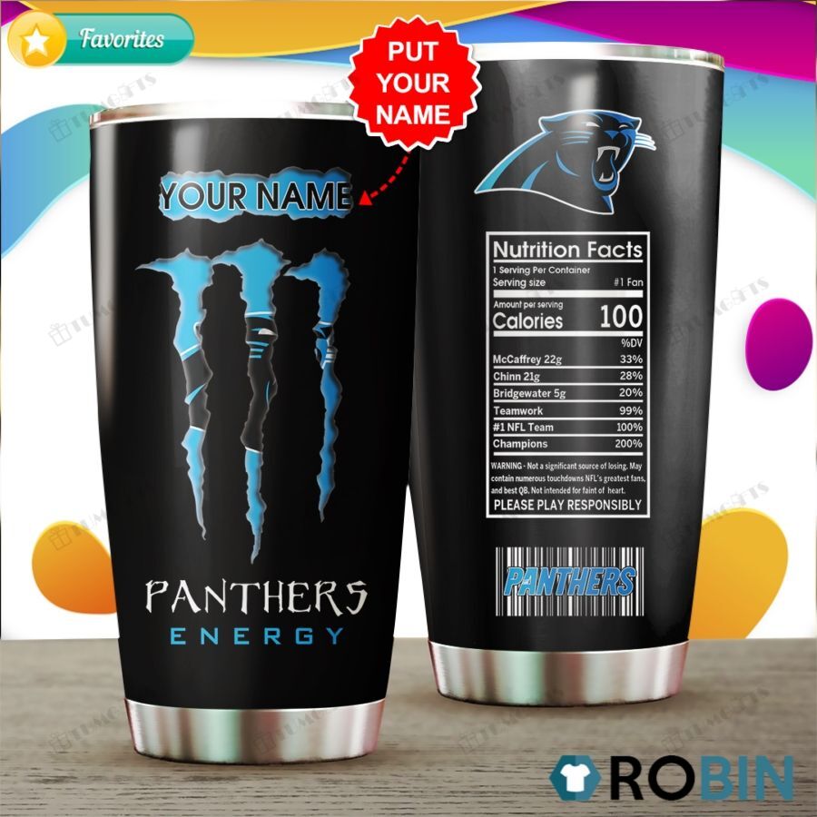 Buy Personalized Carolina Panthers Energy Nutrition Factscustomstainless Steel Tumbler