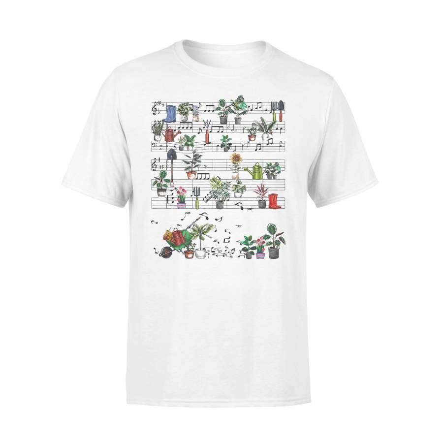 Gardening Plants Music Notes T-shirt