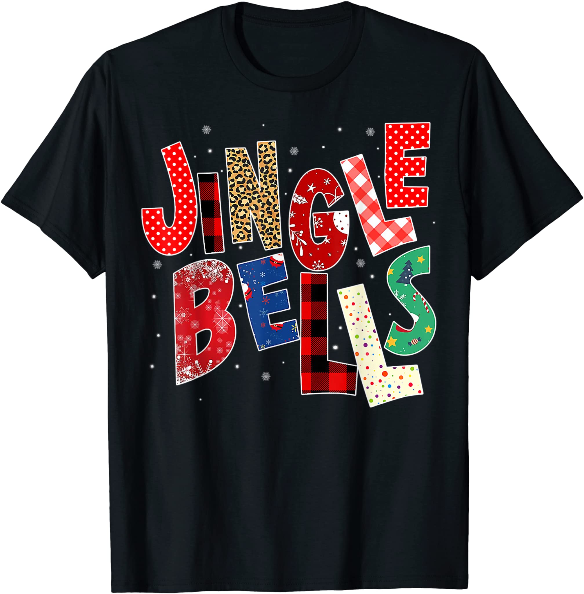 Red Plaid Jingle Bells Christmas Family Pajama T-Shirt