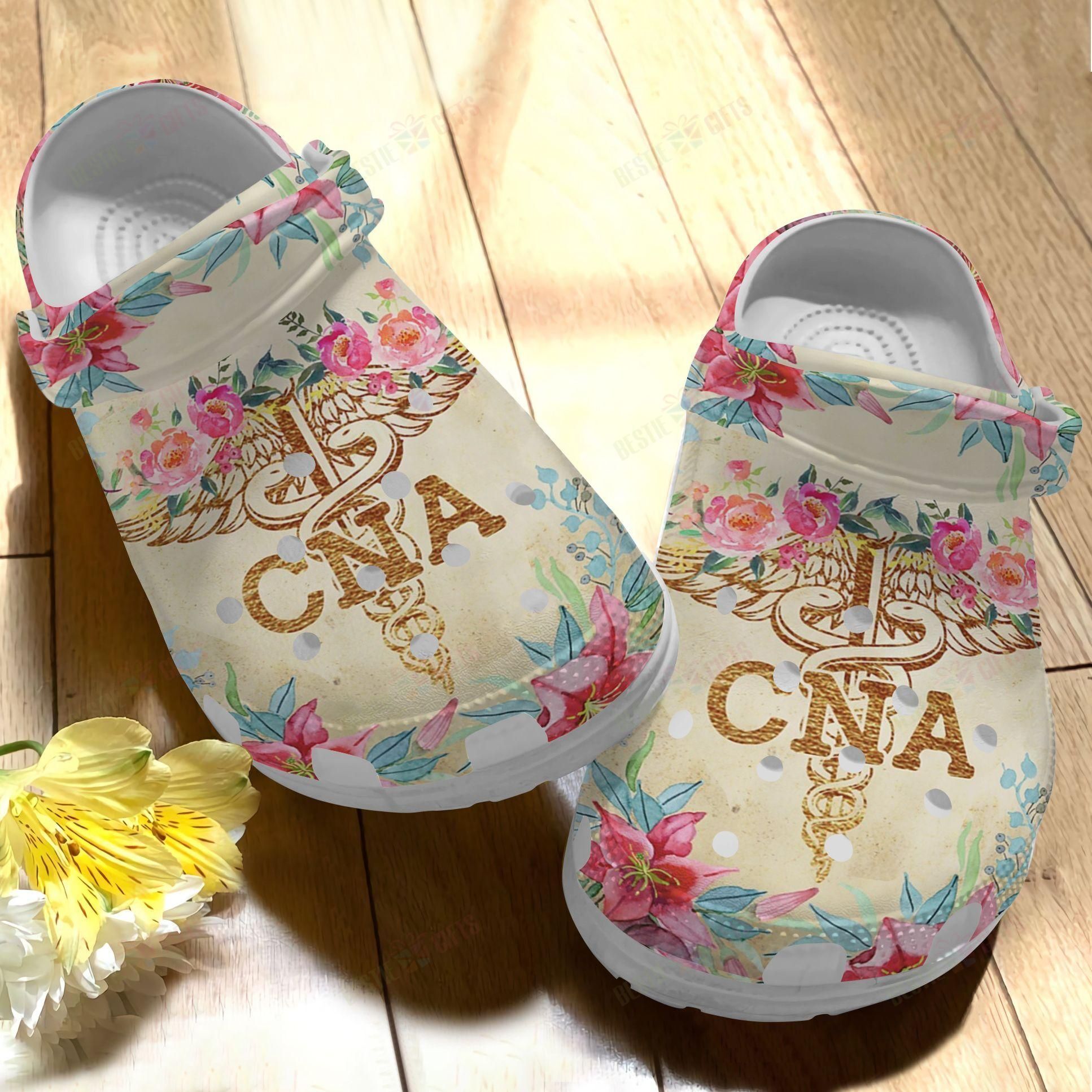 Cna Crocs Classic Clog Whitesole Floral Cna Shoes