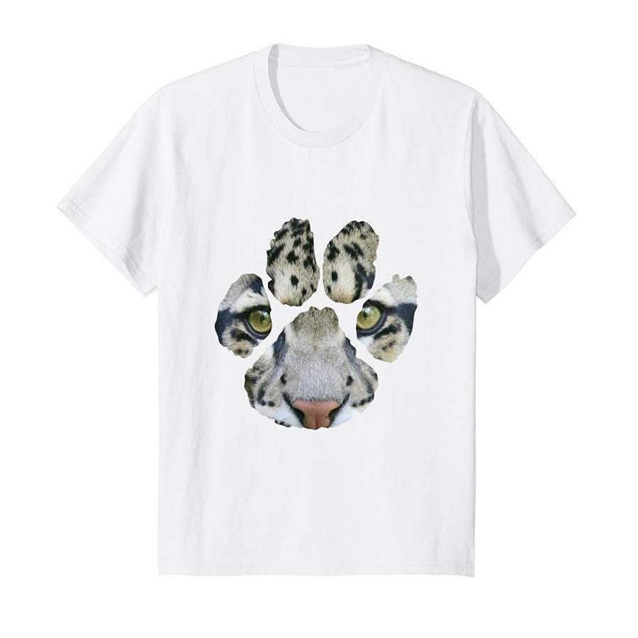 Awesome Clouded Leopard Paw Print T-Shirt – Mens