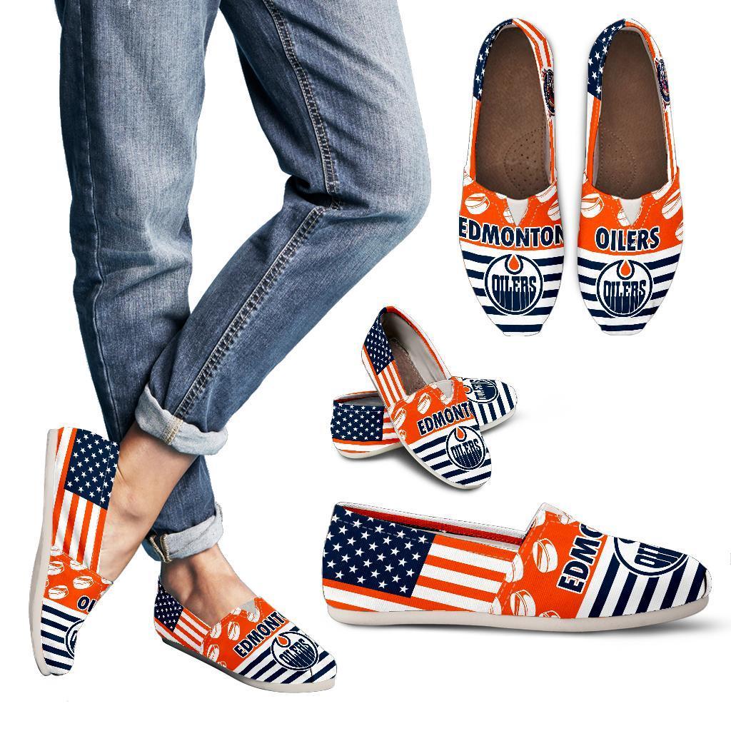 Proud of American Flag Edmonton Oilers Casual Shoes