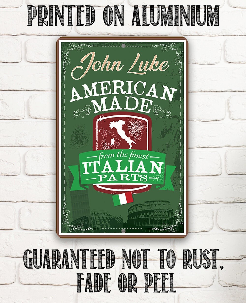 American Made Italian Parts – 8″ x 12″ or 12″ x 18″ Aluminum Tin Awesome Metal Poster