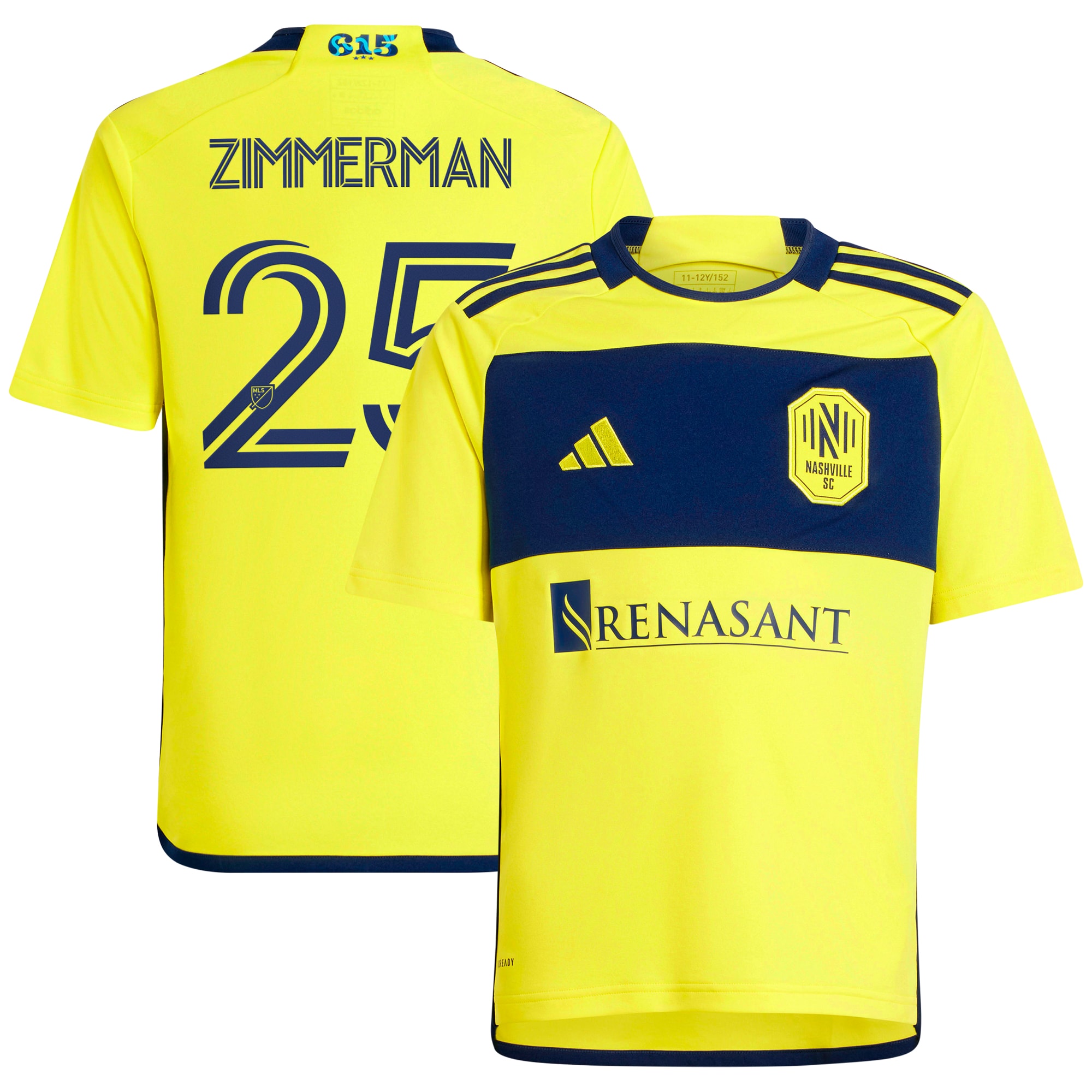 Walker Zimmerman Nashville SC Youth 2024 The 615 Kit Replica Player Jersey – Yellow