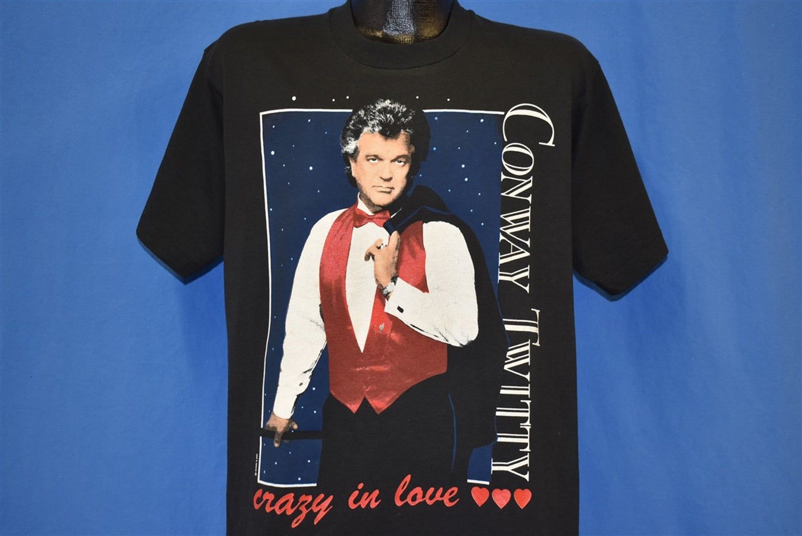 90S Conway Twitty Crazy In Love Country Music Black T-Shirt Extra