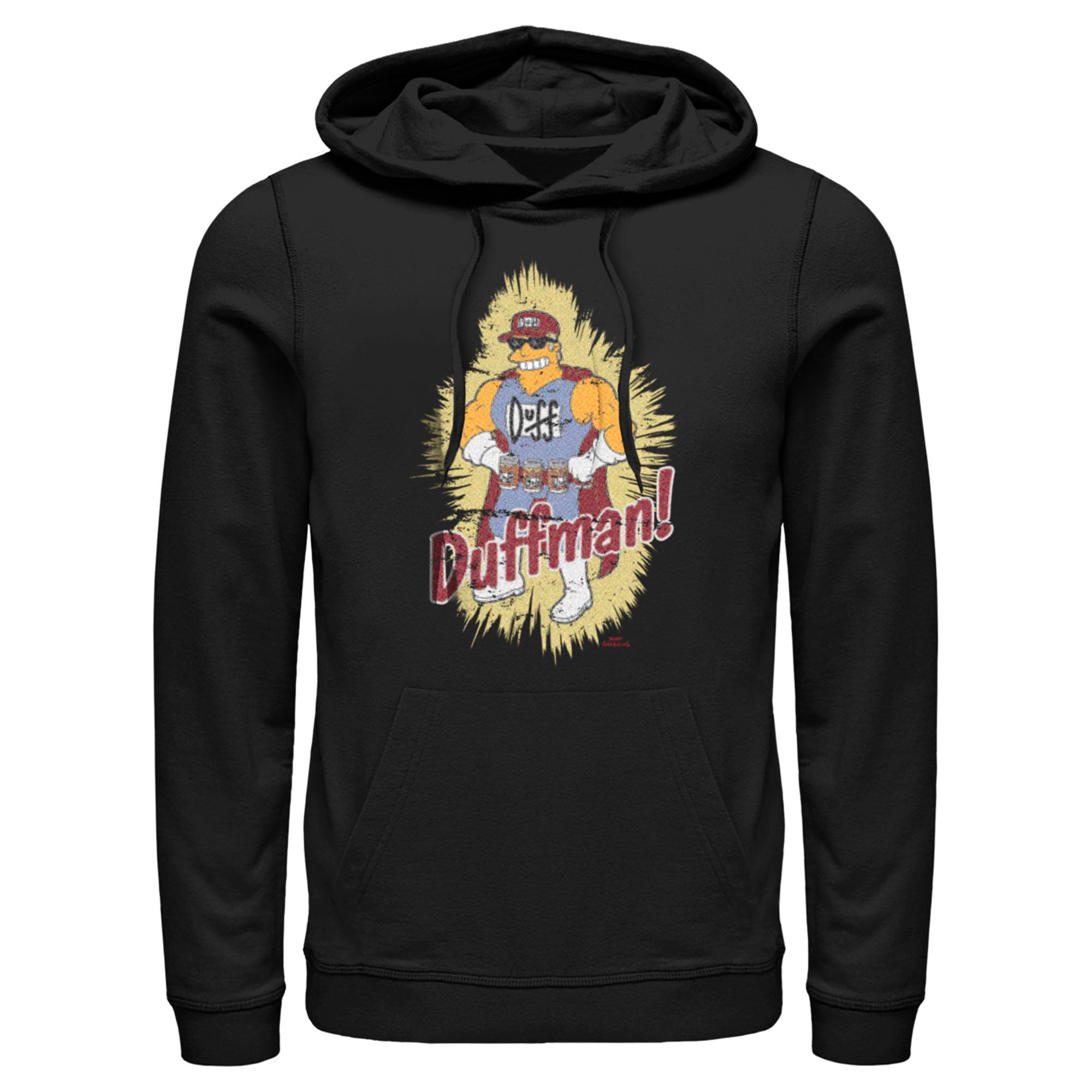 Men’S The Simpsons Distressed Duffman Portrait Pull Over Hoodie