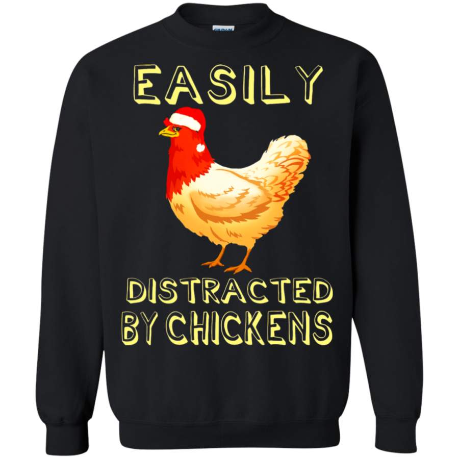 AGR Easily Distracted By Chickens Animals Sweatshirt