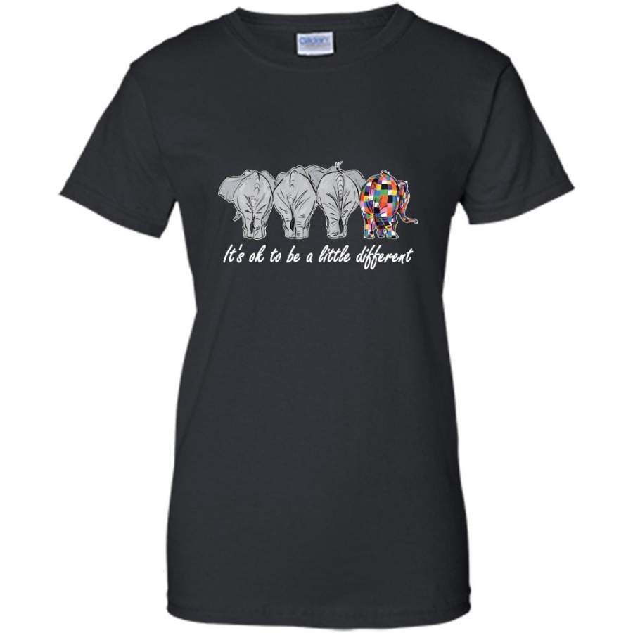 It’s Ok To Be A Little Different, Elephant Design – Gildan Women Shirt